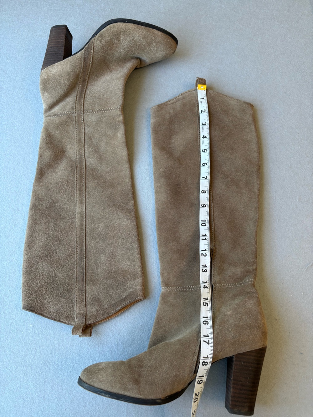 Dolce Vita Tan Myste Suede Knee-High Block 3” Heel Boots Sz 9 - Picture 8 of 13